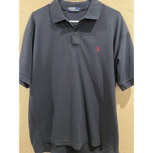 Polo Ralph Lauren Shirt Large Mens Black Red Pony Short Sleeve